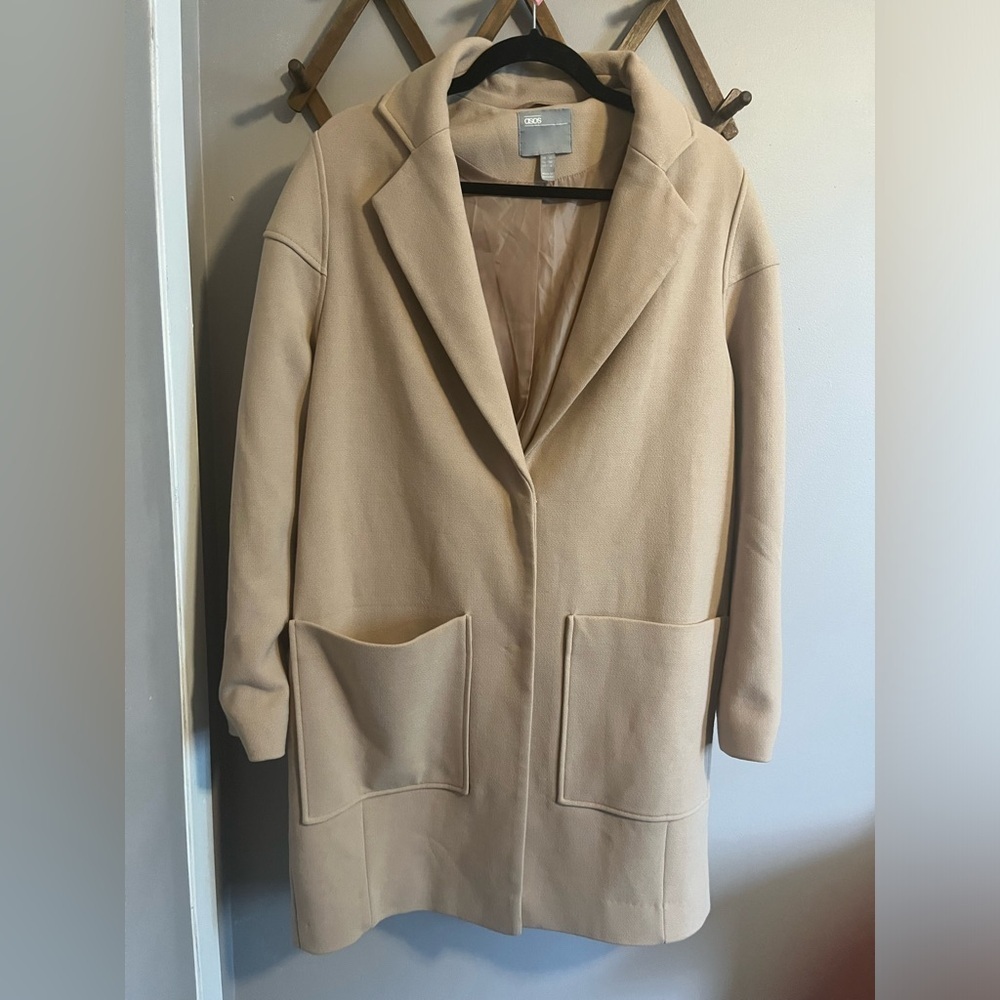 ASOS beautiful camel colour transitional lined coat size 6 neutral - Picture 4 of 12